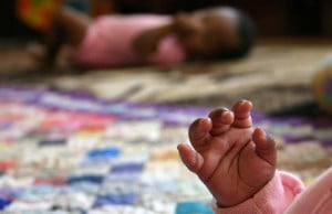 A 2005 file picture of a baby at an orphanage in Hillbrow, Johannesburg. Photo: AFP/Fati Moalusi