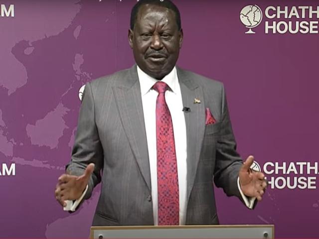 Raila Odinga speaks at Chatham House in March 2022