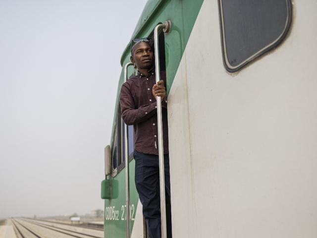 A railway employee is seen at the Idu Railway Station in Abuja, Nigeria 