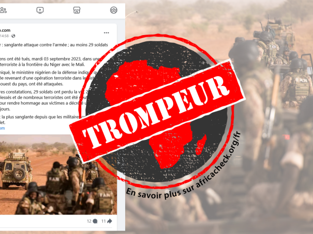 Capture d'ecran de la publication avec tampon pour l'article Niger-armee-attaque