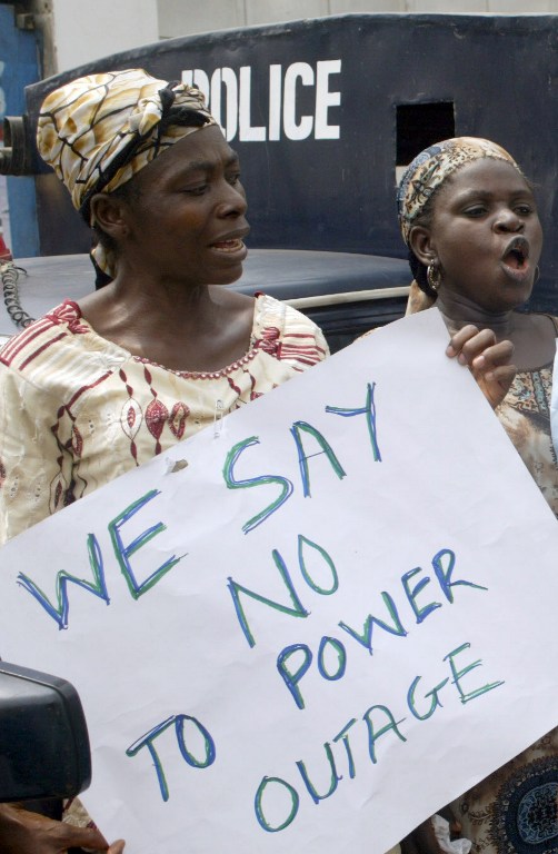 Residents of a district in Lagos protest against erratic power supply in 2007. Photo: AFP/Pius Utomi Ekpei