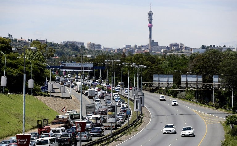 In 2012 the labour federation Cosatu organised a slow drive protest against the introduction of tolls on major highways in Gauteng. Photo: AFP/Stephane de Sakutin