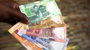 Commemorative banknotes launched by the South African Reserve Bank are seen in this July 2018 picture. They were in celebration of the centenary of former President Nelson Mandela's birth. Photo: AFP/PHILL MAGAKOE