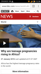 Dans son reportage sur les filles-mères d'Afrique du Sud, la BBC annonce une hausse des grossesses adolescentes en  Afrique
