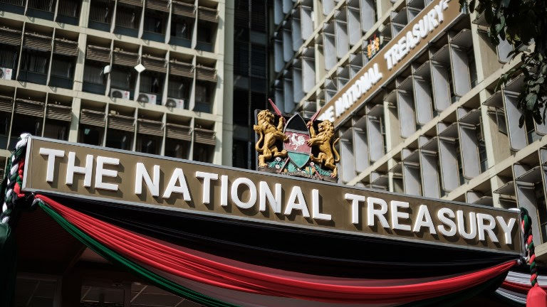 Kenya's national treasury building is pictured in Nairobi in June 2018. Photo: AFP