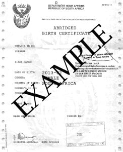 Before 4 March 2013, South African children were issued as standard with an abridged birth certificate that only showed their mother's details.
