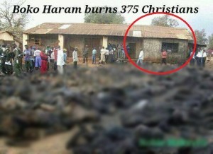 L'image brouillée de la photo des victimes de l'explosion de la citerne de carburant que l'on fait passer pour celle des victimes de Boko Haram. Photo AFP