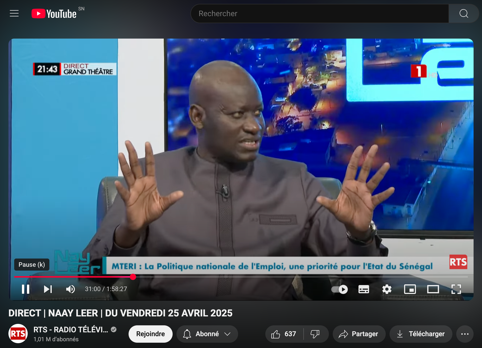 Capture d'écran effectuée le 12 juin 2025