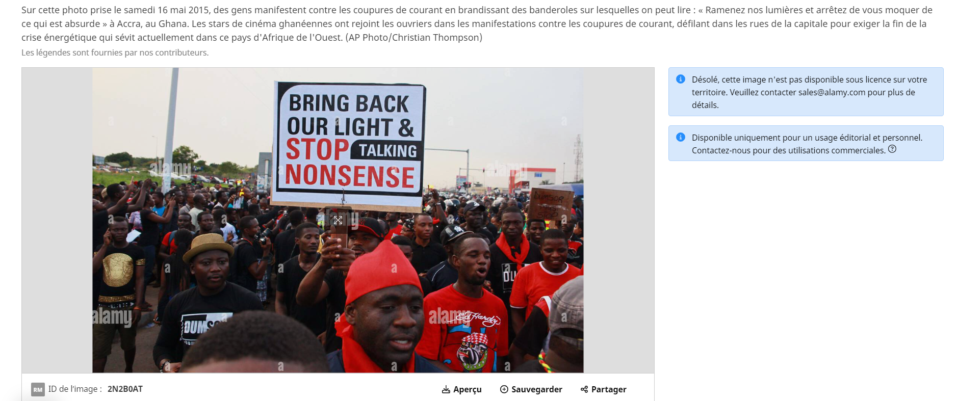 Capture d'écran de la publication