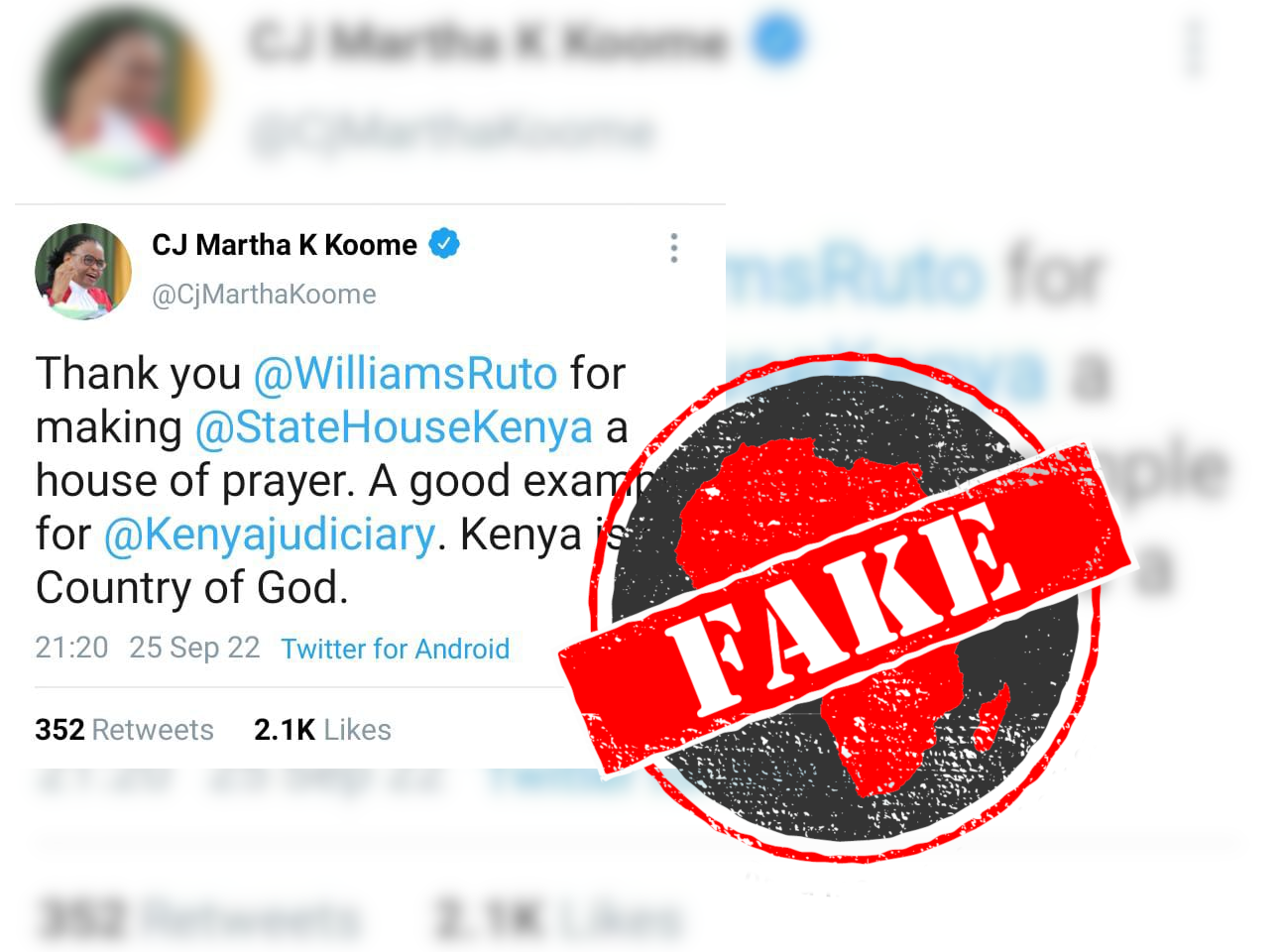Fake Martha Koome Tweet