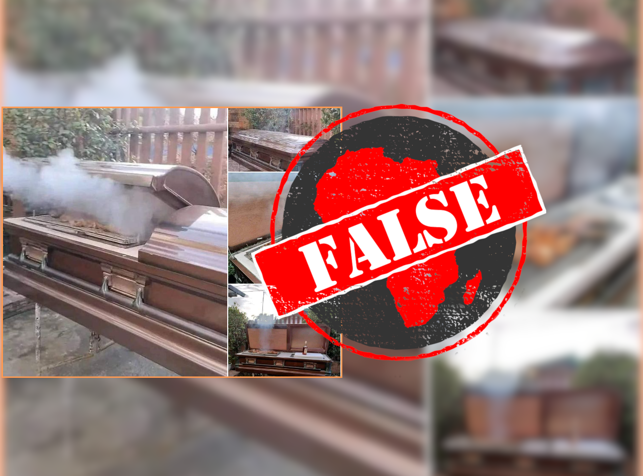 False evidence of claim that coffin used to make grill in Kenya