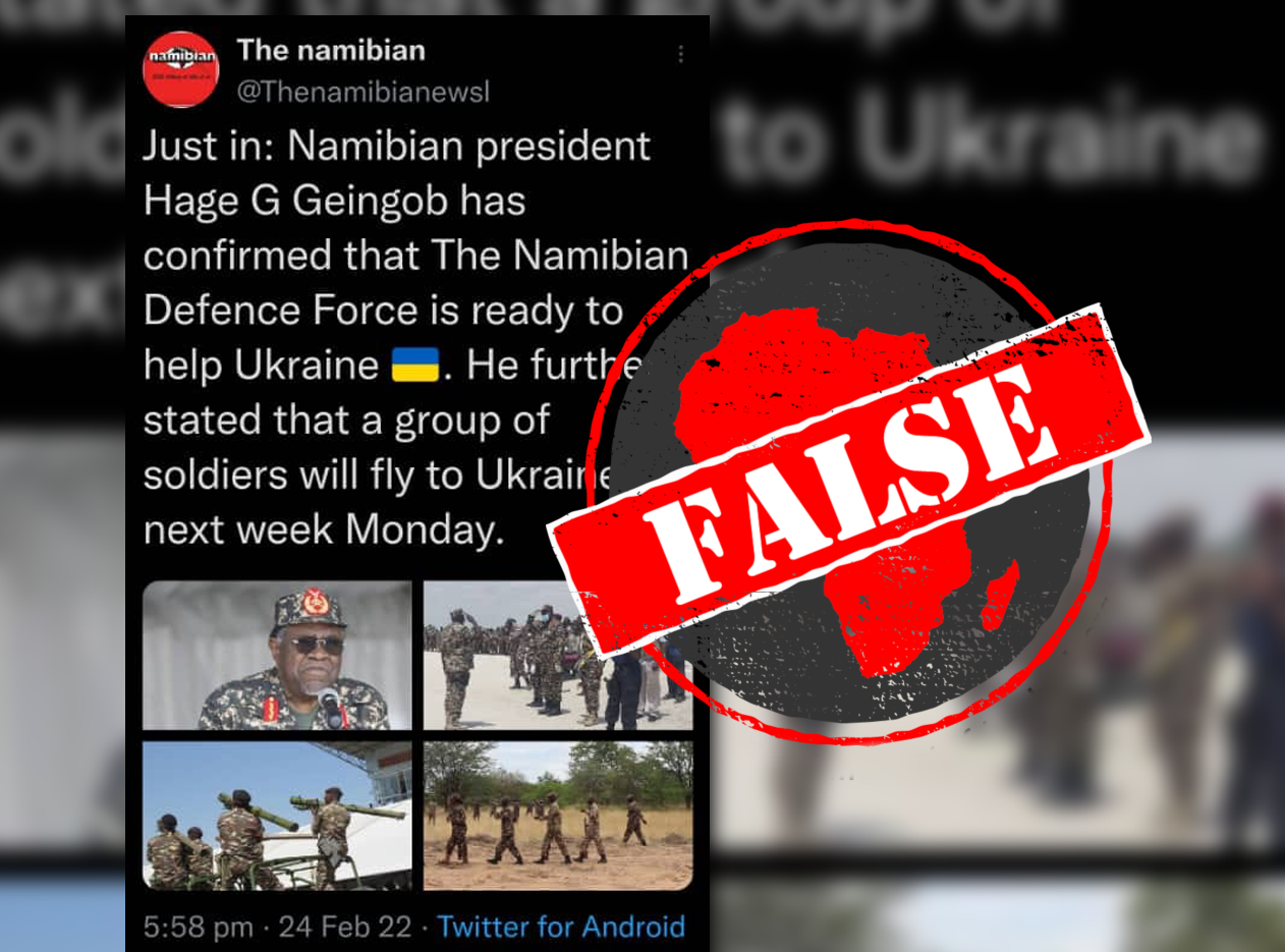 False Namibia not sending troops to Ukraine