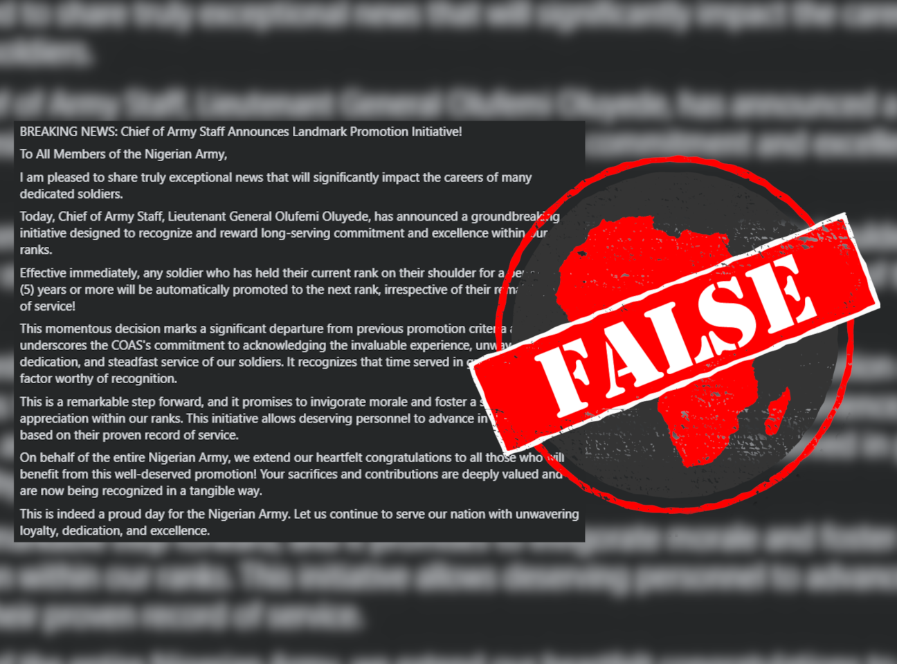 NigerianArmyClaim_False