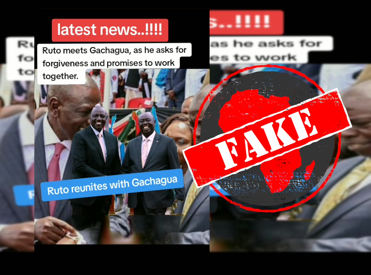 Fake video claiming William Ruto met with Rigathi Gachagua