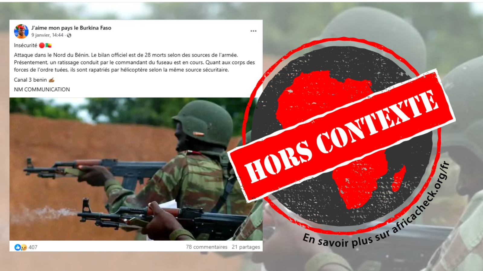 Capture d'écran de la publication