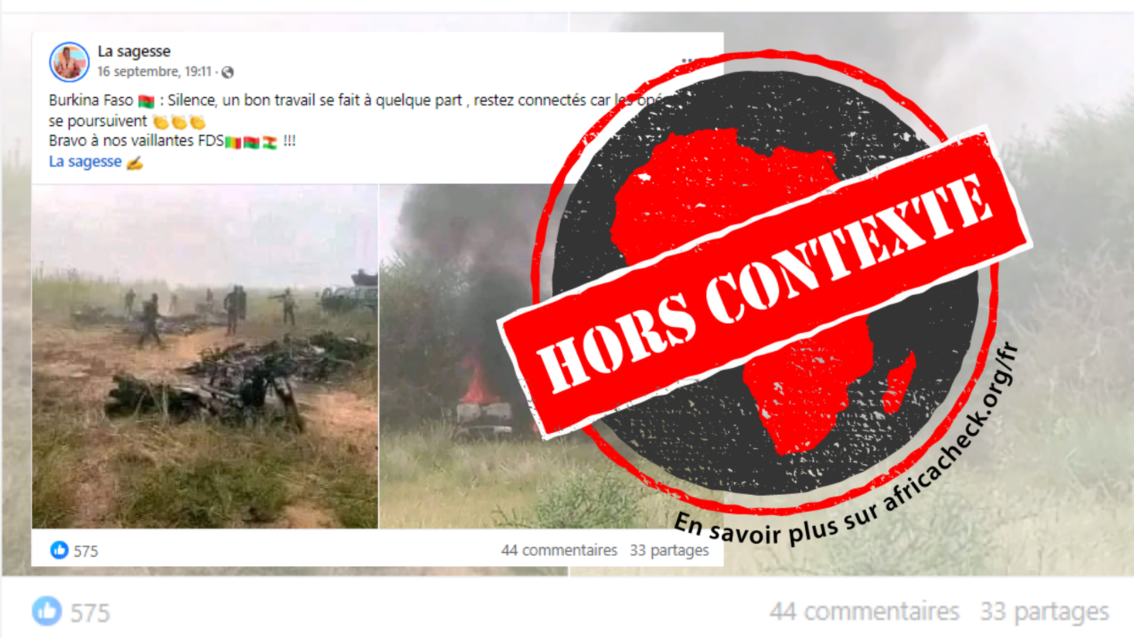 Capture d'écran de la publication