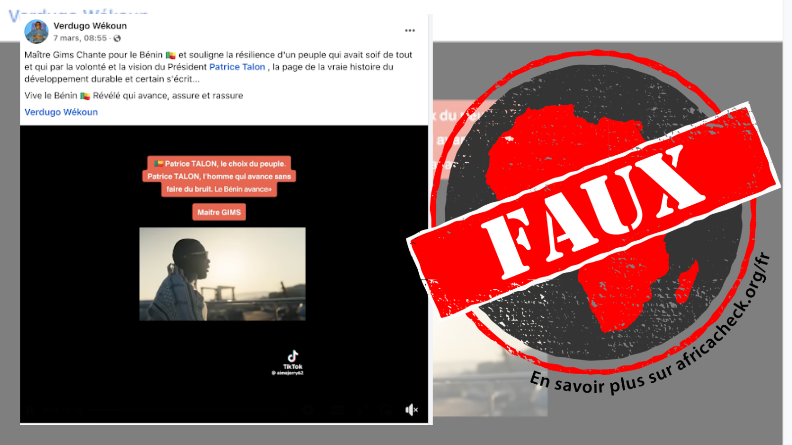 Capture d'écran de la publication