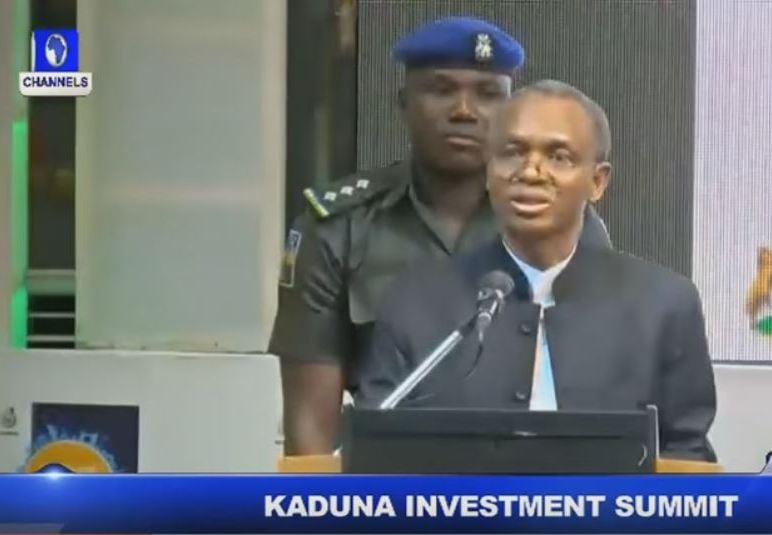 Governor Nasir Ahmad El-Rufai speaking at the Kaduna Economic & Investment Summit in April 2016.