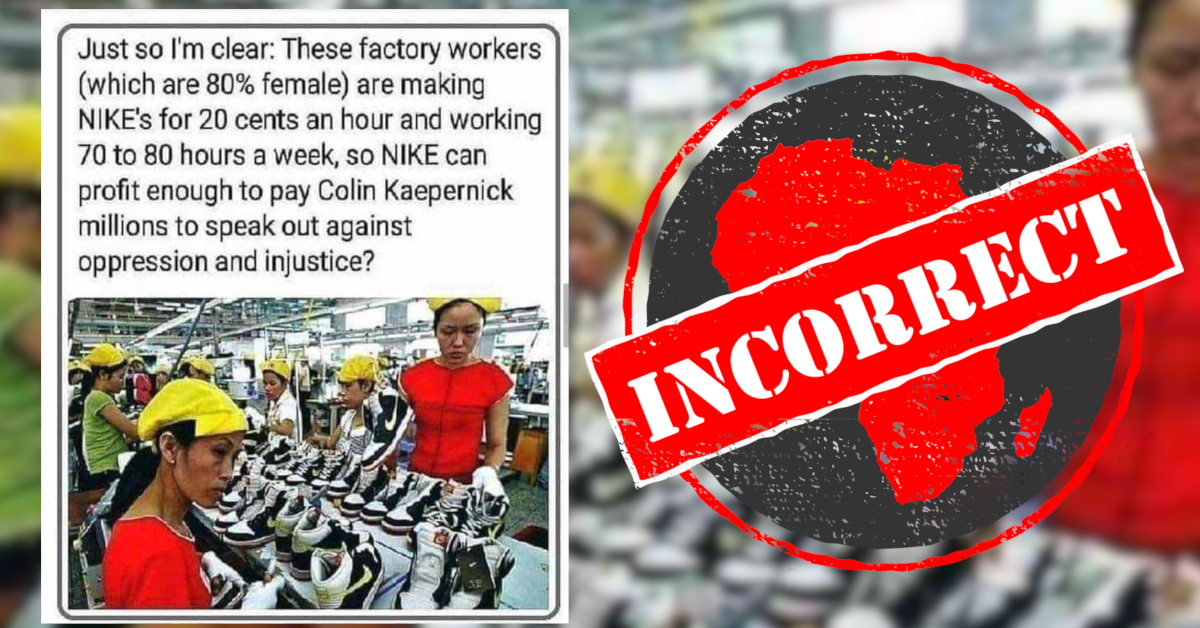 omzeilen Normaal pols Nike workers don't earn 20 cents an hour or work 80 hours a week - Africa  Check