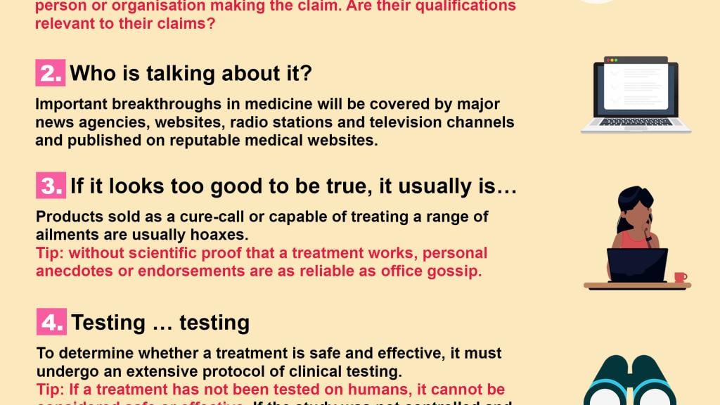 Verifying health claims tipsheet