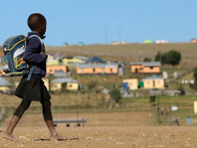 Child in Africa going to school