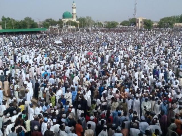 Crowd of people in Nigeria 