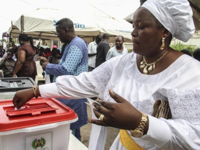 Woman voting in Nigeria's elections