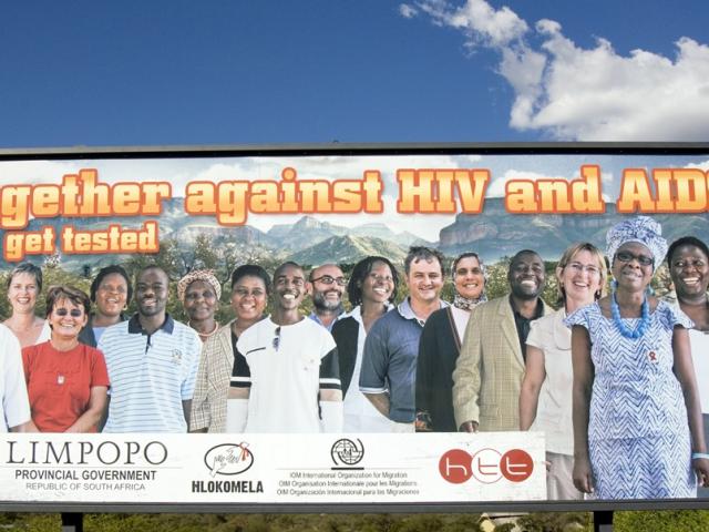 An HIV/Aids awareness billboard near Hoedspruit in South Africa's Limpopo province in March 2008. Photo: Chris Kirchhoff/MediaClubSouthAfrica.com