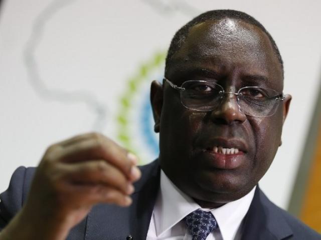 Senegalese President Macky Sall gives a press conference on the opening day of the COP 21 United Nations conference on climate change in November 2015 in Paris, France. Photo: AFP/THOMAS SAMSON