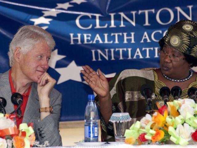 Former Malawian president Joyce Banda speaks during a press conference with former US President Bill Clinton in August 2013 in Lilongwe. Photo: AFP/AMOS GUMULIRA