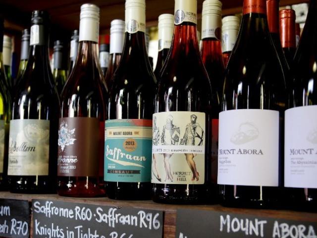 Wine from South Africa's Swartland region is sold in November 2014 in a Riebeek Kasteel shop. Photo: AFP/JENNIFER BRUCE