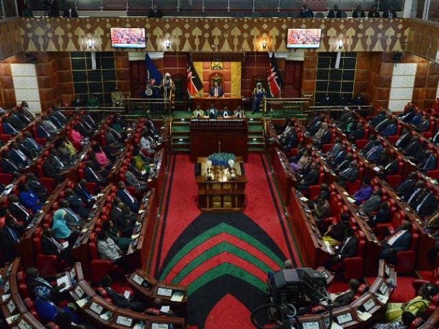 A general view of Kenya's parliament in March 2015 when President Uhuru Kenyatta addressed both houses, the Senate and the National Assembly. Photo: AFP/SIMON MAINA