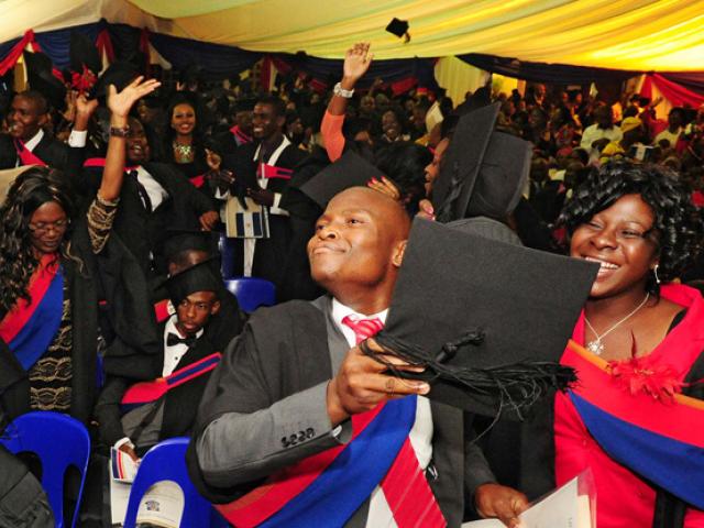 Students of the University of Venda celebrate their graduation in May 2013. Photo: GCIS