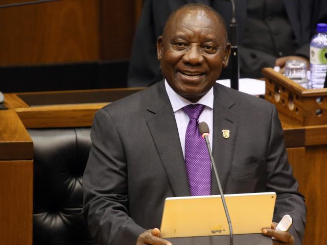 South Africa's new President Cyril Ramaphosa delivers his first State of the Nation address at parliament in Cape Town, on 16 February 2018. The much-watched annual speech is a mix of political pageantry and policy announcements. PHOTO: AFP/RUVAN BOS