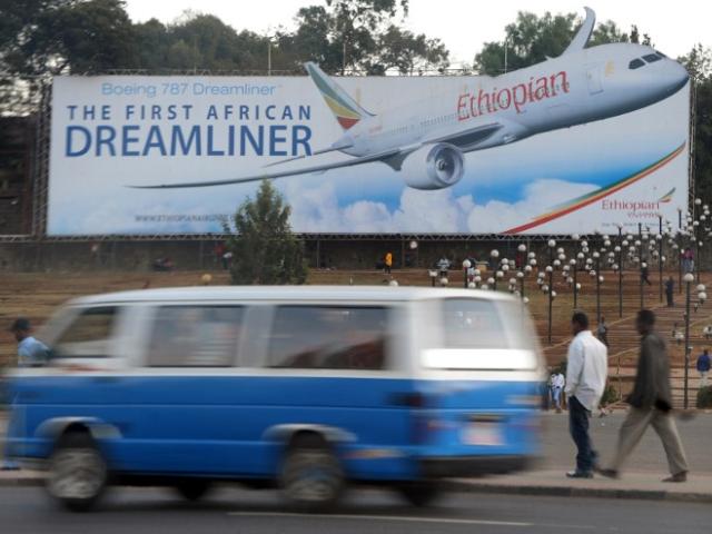 An Ethiopian Airlines billboard in Addis Ababa in January 2010. Photo: AFP/SIMON MAINA