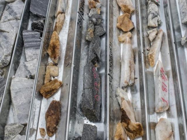 A picture taken in May 2018 shows different rock samples from mineral exploration in Osun state in Nigeria. Photo: AFP/STEFAN HEUNIS
