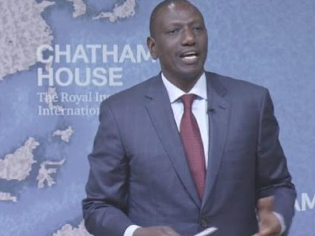 A screengrab of Kenya's deputy president William Ruto at Chatham House, London in February 2019. Photo: CHATHAM HOUSE FEED