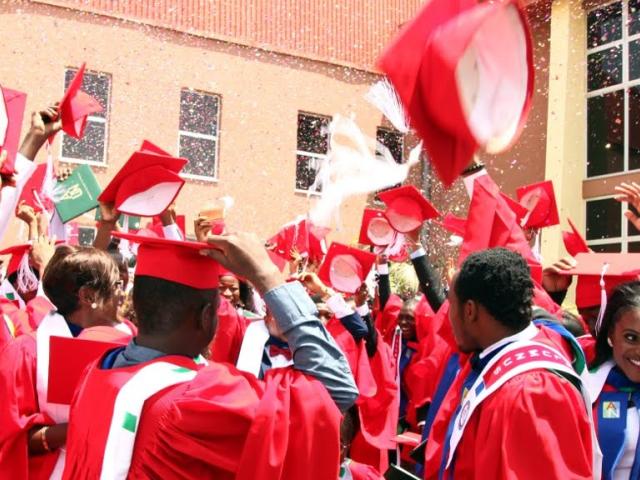 Nigerian university students' graduation ceremony