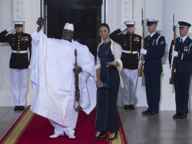 Le Président gambien Yahya Jammeh arrivant à la Maison Blanche lors du Sommet Etats-Unis/Afrique, en août 2014, à Washington. Photo AFP