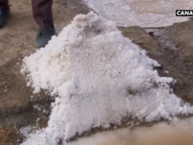 Comme les Tunisiens, les Sénégalais consomment et produisent du sel. Une zone de production artisanale du sel au Sénégal. Capture d'écran Youtube/Canal+