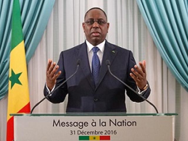 La sécurité a occupé une place importante dans le message de Macky Sall, le 31 décembre 2017. Photo : Présidence du Sénégal.