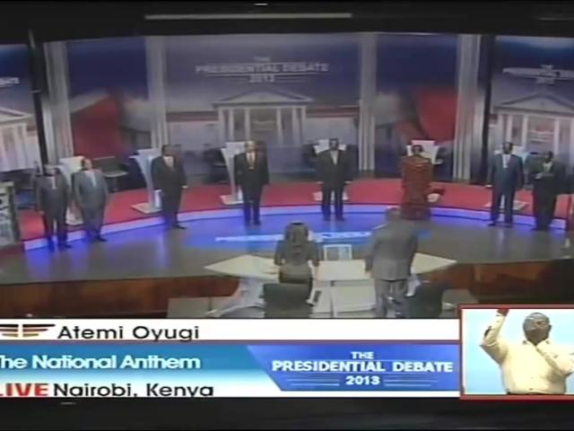 Débat télévisé entre candidats à l'élection présidentielle kényane en 2016. Capture d'écran YouTube.