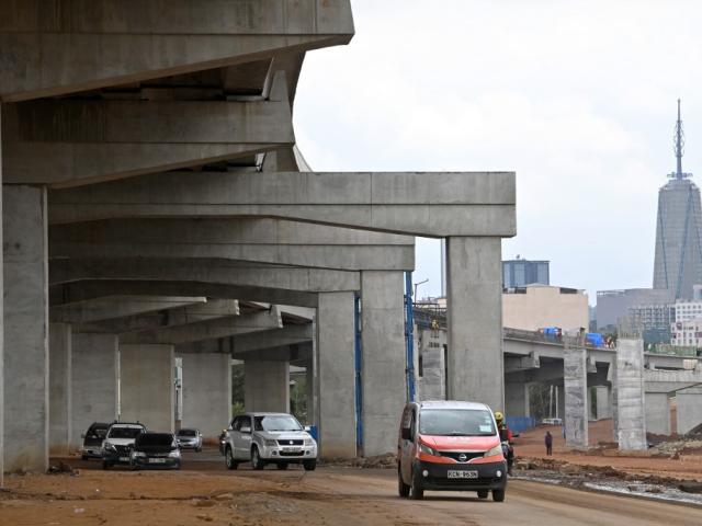 Motorists drive on Nairobi's Mombasa road.