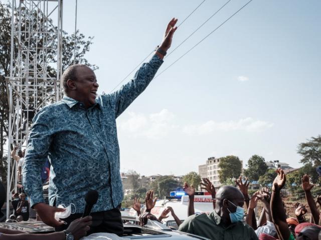 Kenya President Uhuru Kenyatta in Kibera