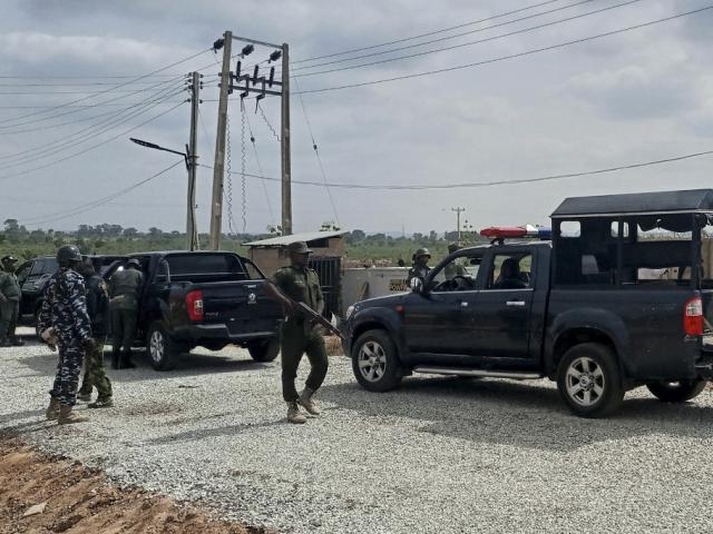 Security personnel are seen in Kaduna Nigeria