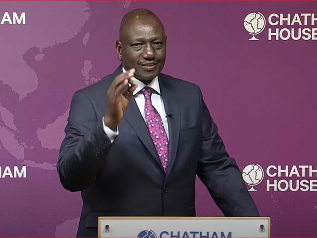 Kenya deputy president William Ruto outlines his presidential agenda at Chatham House in London in March 2022