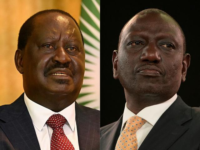 Kenya's former prime minister Raila Odinga (left) and deputy president William Ruto.