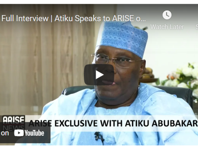 Screenshot of interview with Atiku Abubakar