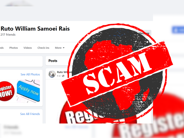 Fake William Ruto FB account