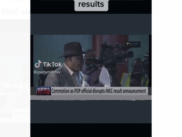 A video showing Godsday Orubebe disrupting election results collation in 2015 
